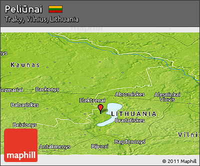 Physical Panoramic Map of Peliūnai