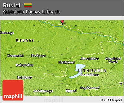 Physical Panoramic Map of Rusiai