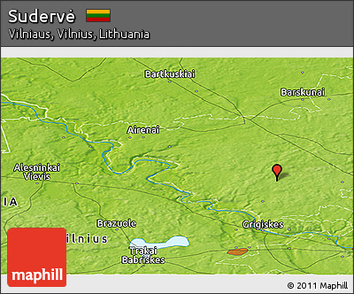 Physical Panoramic Map of Sudervė
