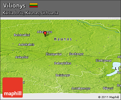 Physical Panoramic Map of Vilionys
