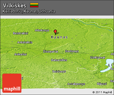 Physical Panoramic Map of Vilkiškės