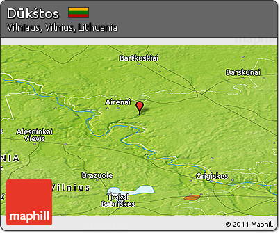 Physical Panoramic Map of Dūkštos