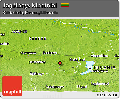 Physical Panoramic Map of Jagėlonys Kloniniai