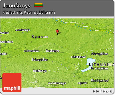 Physical Panoramic Map of Janušonys