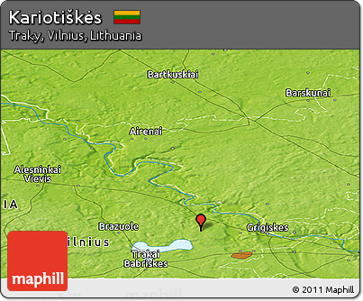 Physical Panoramic Map of Kariotiškės