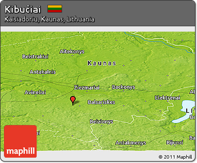 Physical Panoramic Map of Kibučiai