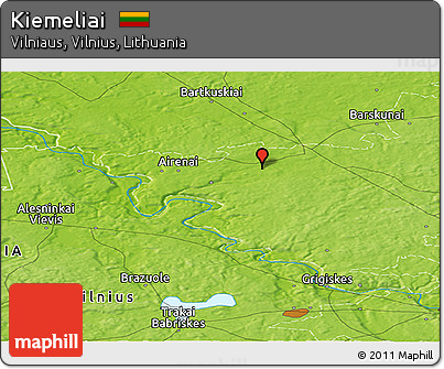Physical Panoramic Map of Kiemeliai