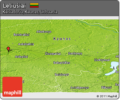 Physical Panoramic Map of Leliušiai