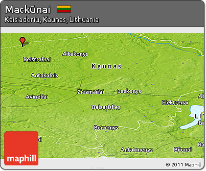 Physical Panoramic Map of Mackūnai