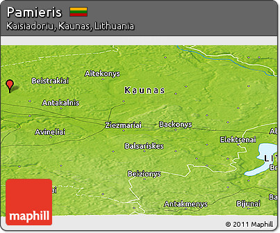 Physical Panoramic Map of Pamieris