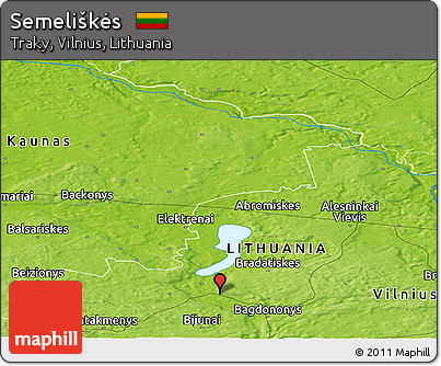 Physical Panoramic Map of Semeliškės
