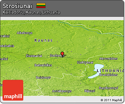 Physical Panoramic Map of Strošiunai