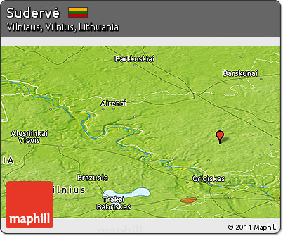Physical Panoramic Map of Sudervė