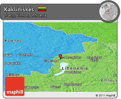 Political Panoramic Map of Kakliniškės