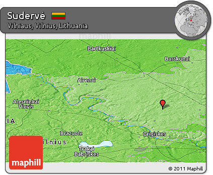 Political Panoramic Map of Sudervė