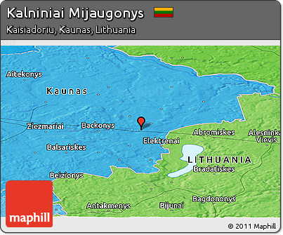 Political Panoramic Map of Kalniniai Mijaugonys