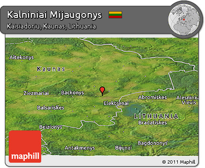 Satellite Panoramic Map of Kalniniai Mijaugonys