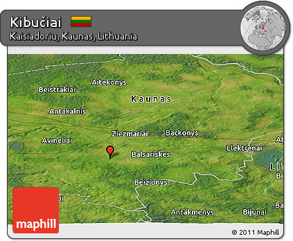 Satellite Panoramic Map of Kibučiai