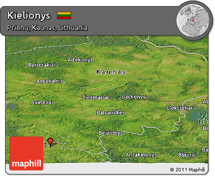 Satellite Panoramic Map of Kielionys