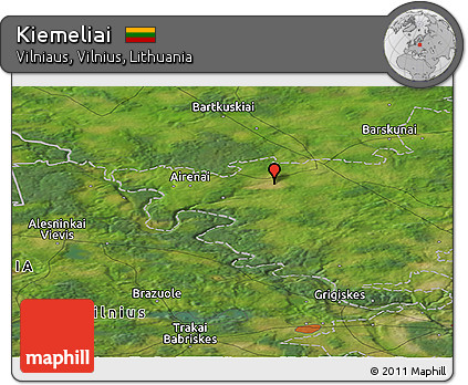 Satellite Panoramic Map of Kiemeliai