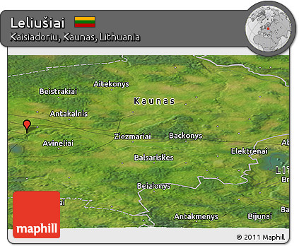 Satellite Panoramic Map of Leliušiai