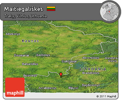 Satellite Panoramic Map of Maitiegališkės
