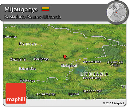 Satellite Panoramic Map of Mijaugonys