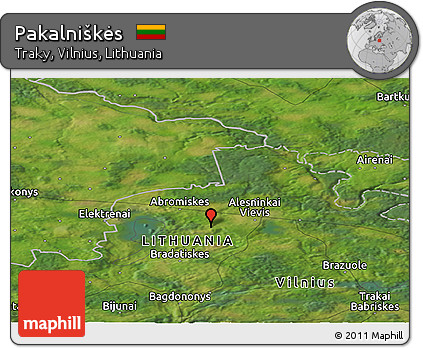 Satellite Panoramic Map of Pakalniškės