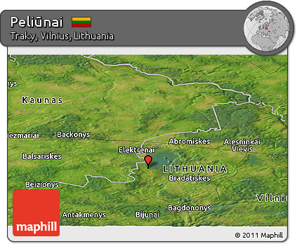 Satellite Panoramic Map of Peliūnai