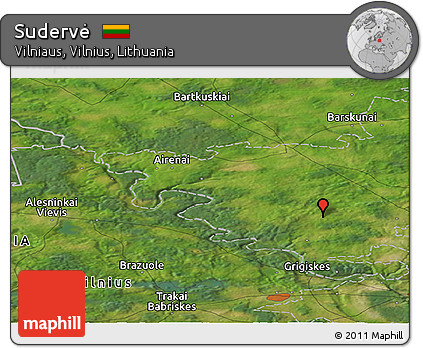 Satellite Panoramic Map of Sudervė