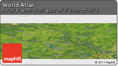 Satellite Panoramic Map of the Area around 54° 48' 50" N, 24° 43' 30" E