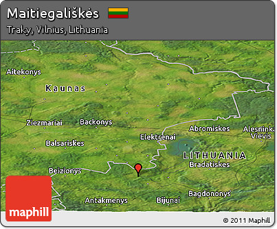 Satellite Panoramic Map of Maitiegališkės