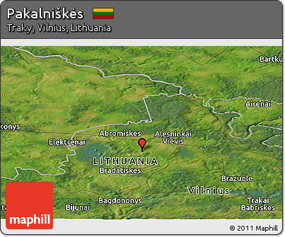 Satellite Panoramic Map of Pakalniškės