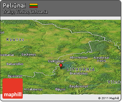 Satellite Panoramic Map of Peliūnai