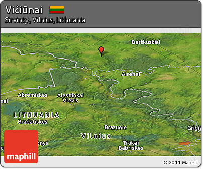 Satellite Panoramic Map of Vičiūnai