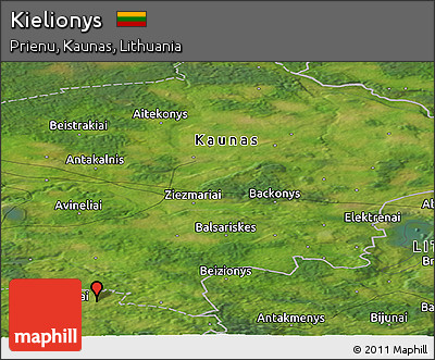 Satellite Panoramic Map of Kielionys