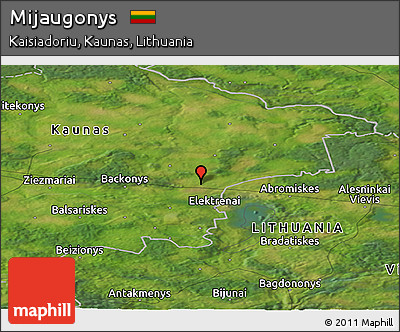 Satellite Panoramic Map of Mijaugonys