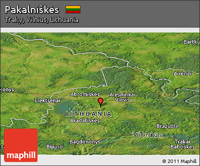 Satellite Panoramic Map of Pakalniškės