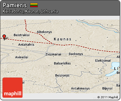 Shaded Relief Panoramic Map of Pamieris