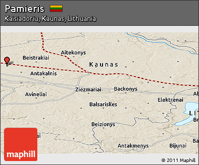 Shaded Relief Panoramic Map of Pamieris