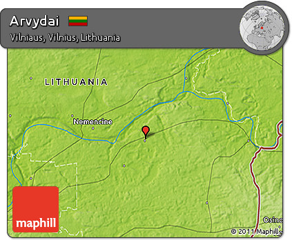 Physical 3D Map of Arvydai