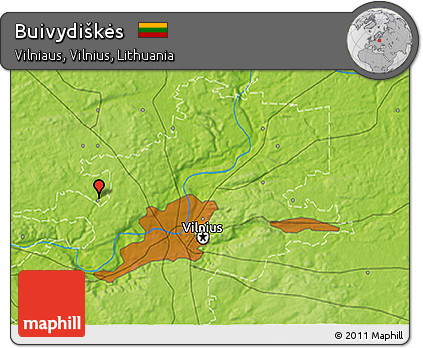 Physical 3D Map of Buivydiškės