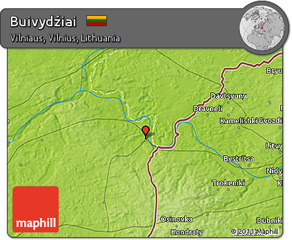 Physical 3D Map of Buivydžiai