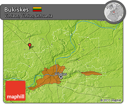 Physical 3D Map of Bukiškės