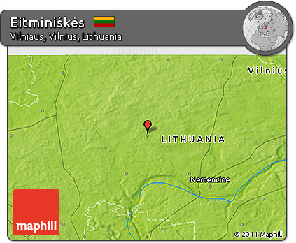 Physical 3D Map of Eitminiškės