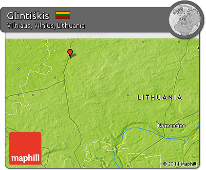 Physical 3D Map of Glintiškis