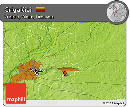 Physical 3D Map of Grigaičiai