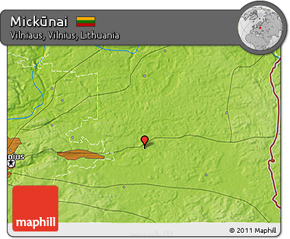 Physical 3D Map of Mickūnai