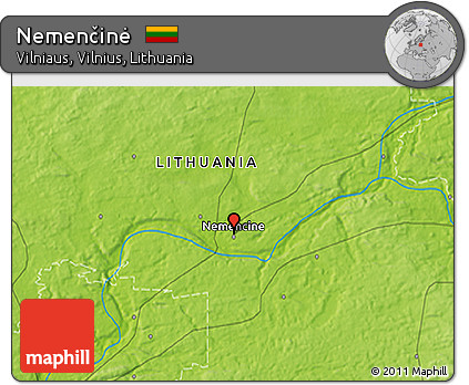 Physical 3D Map of Nemenčinė