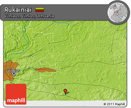 Physical 3D Map of Rukainiai